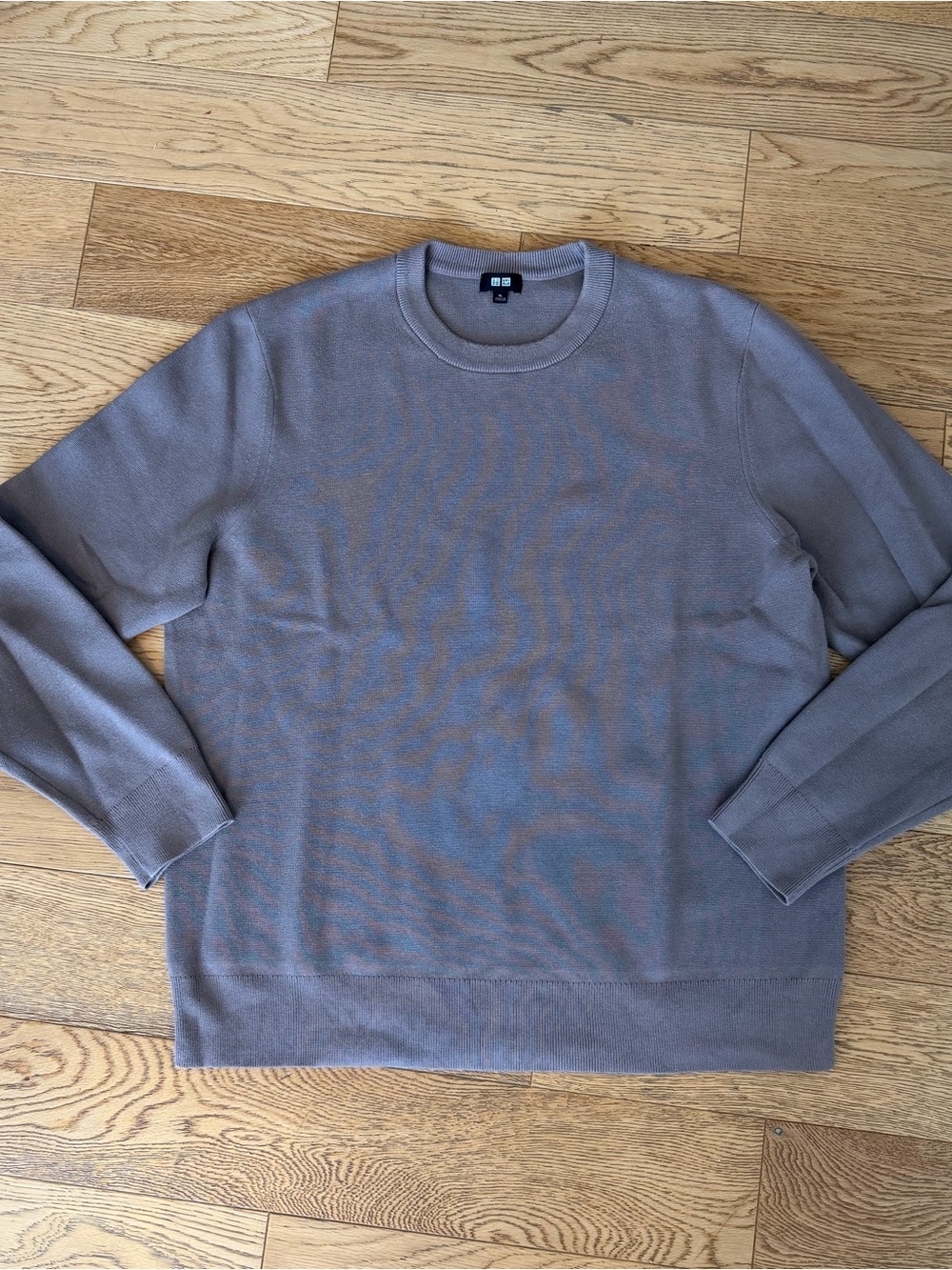 Uniqlo Washable Milano Ribbed Crewneck Sweater Taupe Tan Men’s Style